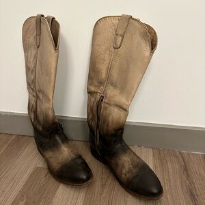 ARIAT Western Ombre 17" Tall Boots 10018585 Tan Brown Pull On Womens sz 9 B